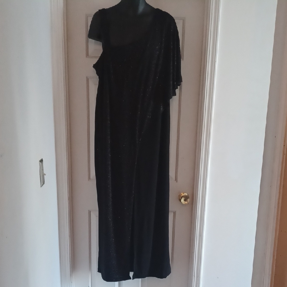 R&M Richards Black One Shoulder Jumpsuit, 22W - Picture 2 of 9